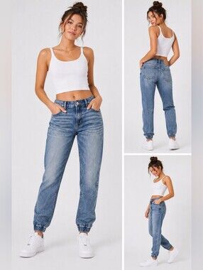 👖 American Eagle Mom Jogger Next Level Stretch Jeans Size 00